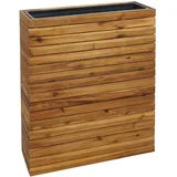 Mendler Pflanzkasten HWC-L21, Hochbeet Pflanzkübel Blumentopf, eckig 77x63x23cm Outdoor Akazie Holz FSC®-zertifiziert, braun