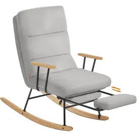 songmics home Schaukelsessel Fleece 4-fach verstellbare Rückenlehne 60 x 100 x 80 cm Taubengrau