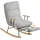 songmics home Schaukelsessel Fleece 4-fach verstellbare Rückenlehne 60 x 100 x 80 cm Taubengrau