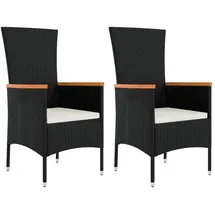 vidaXL Gartenstuhl 52,9 x 94,6 x 22,5 cm schwarz 2 St.
