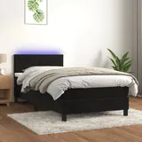 Festnight Boxspringbett 90 x 200 mit matratze und Led Bett 90 x 200 mit matratze und lattenrost Polsterbet 90 x 200 Bett mit LED Beleuchtung & kopfteil -Schwarz-90 x 200 cm Type-2