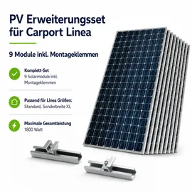 Ximax Carport Linea Typ 80 4,95 x 2,72 m schwarz inkl. Photovoltaik Nachrüstset