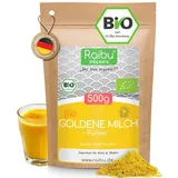 Goldene Milch Pulver 500mg, Ashwagandha Kurkuma Latte Mix mit Zimt, Ingwer - RAIBU