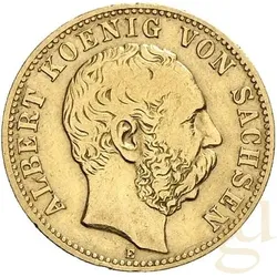 10 Mark Goldmünze Albert König von Sachsen
