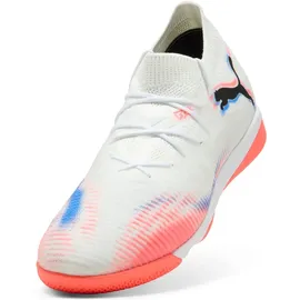 Puma Future 8 Match It Fußballschuh für Damen und Herren, PUMA Weiß, PUMA Schwarz, leuchtendes Rot, 45