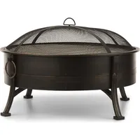 Blumfeldt 2-in-1 Feuerschale - Feuerschale für den Garten mit Edelstahl-Grillrost, Feuerschalen FireView Concept, Funkenschutz, Trageringe, Schür...