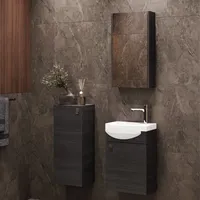 Planetmöbel Waschtisch 40 cm mit Spiegelschrank und Midischrank -