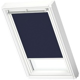 VELUX Dachfensterrollo DKL P10 1100SWL (Farbe: Dunkelblau - 1100SWL, Farbe Schiene: Weiß, Manuell)