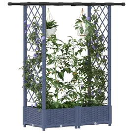 vidaXL Hochbeet mit Rankgitter und Dach 122,5 x 40 x 123 cm Grau