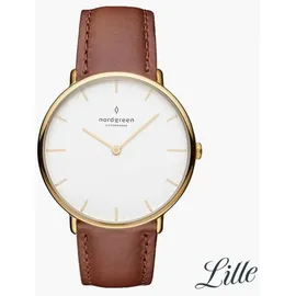 Nordgreen Native Quarz Leder 36 mm NR36GOLEBRXX