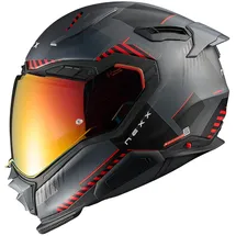 NEXX X.WST3 Fluence Integralhelm - Matt Schwarz/Grau/Rot / M