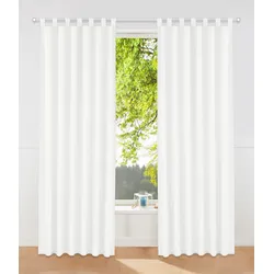 Vorhang MY HOME "Raja" Gr. 5, weiß, B:140cm H:265cm, Polyester, Recyceltes Material, Gardinen, 2er-Set, Bestseller, einfarbig, modern, pflegeleichte Mikrofaser