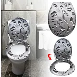 NAIZY Toilettensitz WC-Sitz mit Absenkautomatik, Soft-Close, Antibakteriell Funktion Klobrille #Wassertropfen