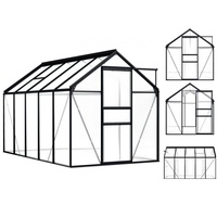 vidaXL Gewächshaus Alu anthrazit HKP 4 mm 5,89 m2