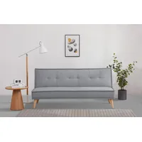 Schlafsofa INOSIGN "MENDOTA, 181 cm, 3-Sitzer mit Schlaffunktion" Sofas Gr. B/H/T: 181cm x 84cm x 84cm, Webstoff, grau verstellbarer Rückenlehne, Klappmechanismus