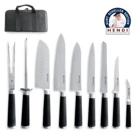 HENDI Messerset 9-teilig Schwarz