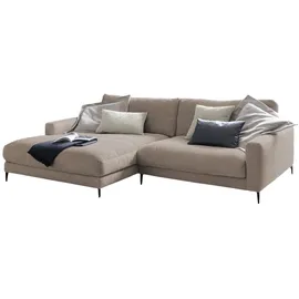 KAWOLA Ecksofa Cara Cord Recamiere links taupe
