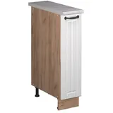 Vicco Apothekerschrank Fame-Line, Weiß Landhaus/Goldkraft Eiche, 20 cm, AP Marmor (1-St) weiß