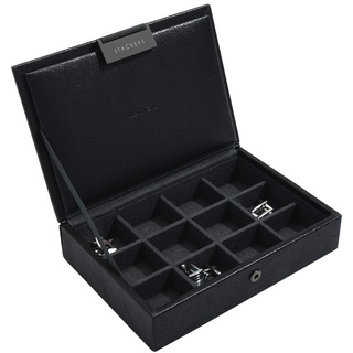 Stackers | Herren-Manschettenknopf-Organizer, klein, Schwarz