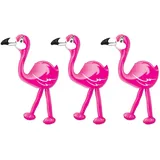 Beistle, Aufblasbare Flamingos, 61 cm, Pink/Schwarz/Weiß, 3 Stück