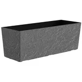 Dehner Stone, inkl. Bewässerungssystem/Ablaufloch, frostbeständig, ca. 49.5 x 19 x 19 cm, Polypropylen, grau