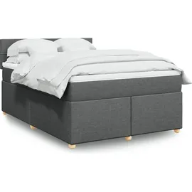 vidaXL Boxspringbett 140 x 200 cm Dunkelgrau