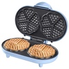 Doppel-Waffeleisen für klassische Herzwaffeln, Herzwaffeleisen mit Backampel & Antihaftbeschichtung, ideal für Kindergeburtstage, Ostern & Weihnachten, Farbe: Blau