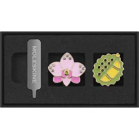 Moleskine Country Pins Singapur (2er-Set), Orchidee+ Durian