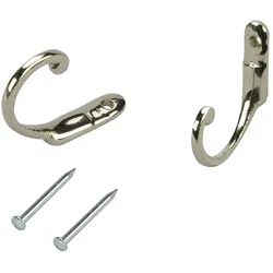 Zierhaken LIEDECO, grau (nickelfarben), Metall, Haken, für Vorhänge