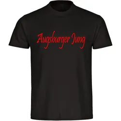 multifanshop Herren T-Shirt - Augsburg - Augsburger Jung - Druck rot - Männer