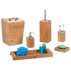 Relaxdays Badaccessoires-Set braun