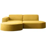 kaiser möbel Ecksofa Designer MODENA STUDIO stoff Dicker cord Poso Gelb Links