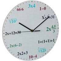 Relaxdays Wanduhr Mathe, Ø 30 cm, Rechenuhr mit mathematischen Formeln, Kinderzimmeruhr Jungen & Mädchen, Uhr Wand, bunt