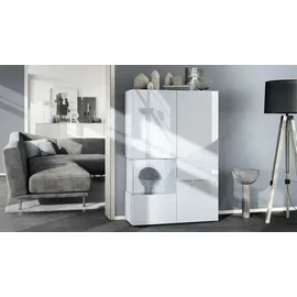 Vladon Standvitrine Morena V2 91,5 x 136,5 x 37 cm Weiß