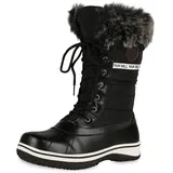 VAN HILL Warm Gefütterte Damen Stiefeletten Winterboots Stiefel Schuhe 202135 Schwarz 40 - 40 EU