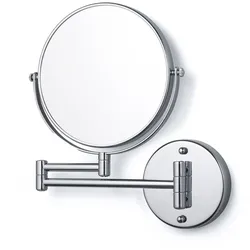 tesa VISIOON Kosmetiksspiegel mit 5-fach Vergrößerung, schwenkbar, Kosmetikspiegel, silber glänzend