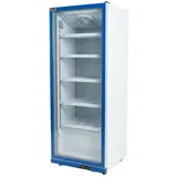 Romux® Glastürkühlschrank MD 600 Liter 1 Tür Blau mit Belüftet | Professioneller Getränkekühlschrank mit Glastür & LED