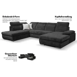 werk2 Eckcouch Polyester U-Form 3-Sitzer Grau