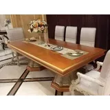 Xlmoebel Esstisch Edler Esstisch aus Holz im klassisch-barocken Rokoko-Stil (Esstisch), Hergestellt in Europa braun