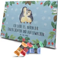 Mr. & Mrs. Panda Veganer Adventskalender Pinguine Einschlafen - Blau Pastell - Geschenk, für Männer, Mitbringsel, Jahrestag, Ehefrau, Liebe, Scho... - Blau