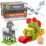 Marioinex Mini Waffle Konstruktor Expert Baustein-Set, weiche und sichere Bausteine für Kinder – 501 Teile