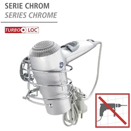 Wenko Föhnhalter Turbo-Loc Befestigen ohne Bohren Chrom 7,5 cm hoch