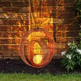 GLOBO LED Solarleuchte, Erdspieß, Crackle-Glas, rost, H 42 cm