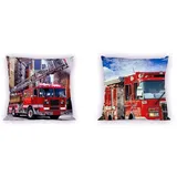 fire truck Kissenbezug Feuerwehrauto 40 x 40 cm Mehrfarbig