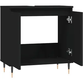 vidaXL Badschrank Schwarz 58x33x60 cm Holzwerkstoff