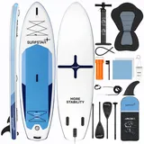 Surfstar Aufblasbares SUP-Kajak 320x86x15cm Stand Up Paddle Board mit Schweißtechnologie, Aufblasbare Angel-Paddleboards für Erwachsene, Mehr Stabilität SUP-Board mit Kamerahalterung und Kajaksitz