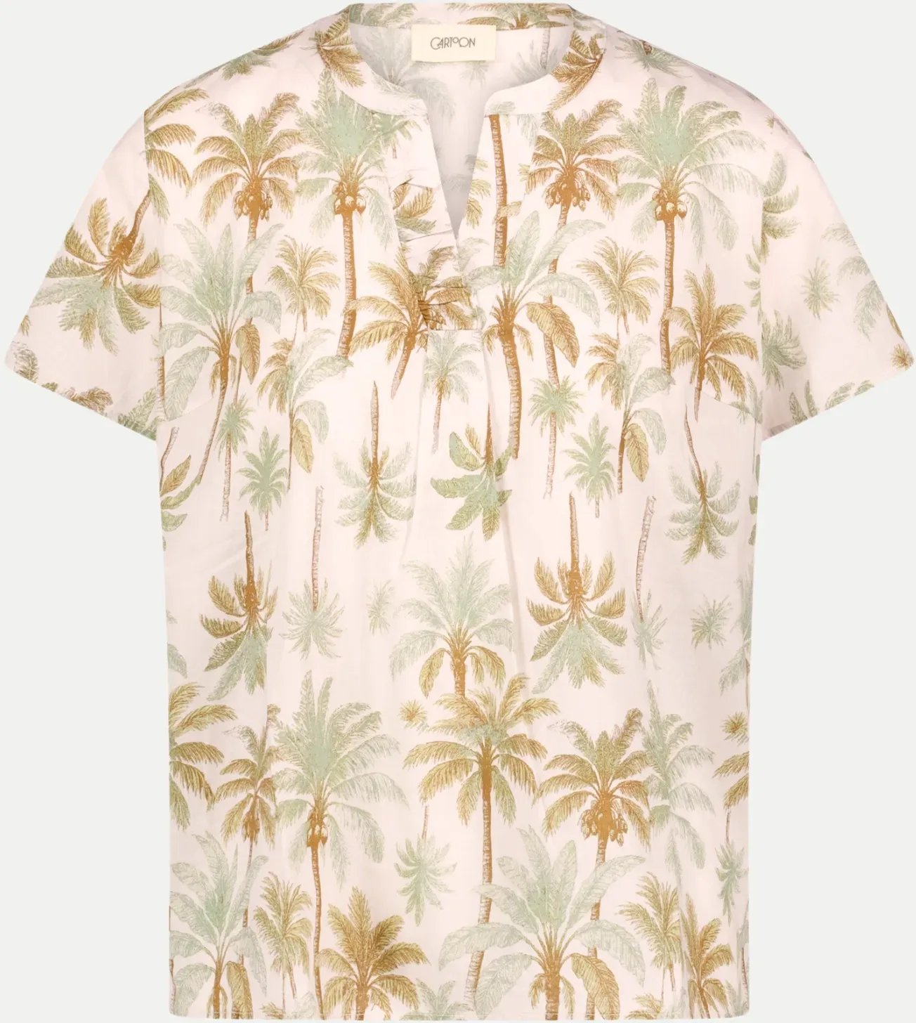 Bluse mit tropischem Muster Mehrfarbig 38