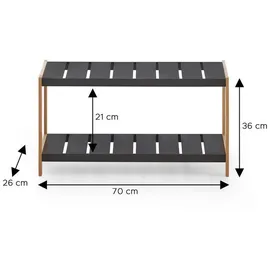 xonox.home Schuhregal 70 x 36 x 26 cm schwarz / schwarz