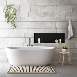 luxebath Wandnische Edelstahl 90 x 30 x 10 cm Schwarz