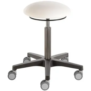 Prova Nova Drehhocker Roll- und Drehhocker Poppi® Dijon 4156, Sitzhöhe ca. 51-72 cm,Pilzsitz weiß